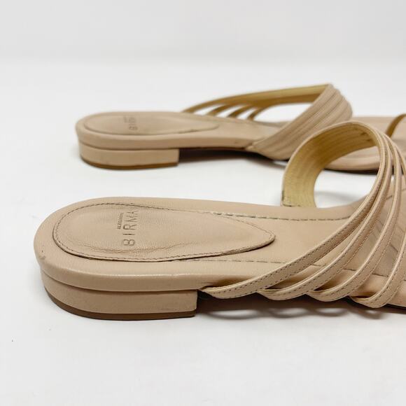 Alexandre Birman 37 Sand Cream Strappy Flat Toe Ring Sandals Leather Size 7 Nude - Picture 7 of 12